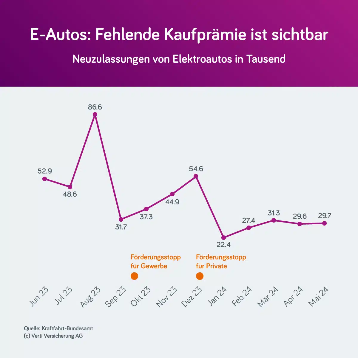 Rückgang bei E-Auto Zulassungen